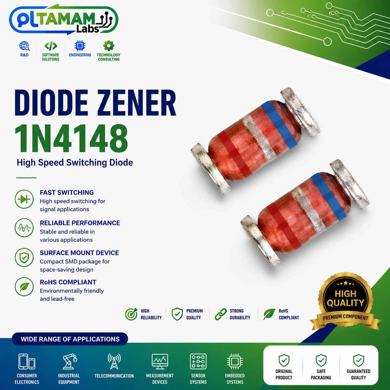 Dioda 1N4148 SMD / High Speed Switching Diode